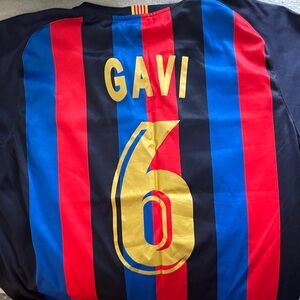 Barcelona Men's Striped Jersey - Red, Blue, Black